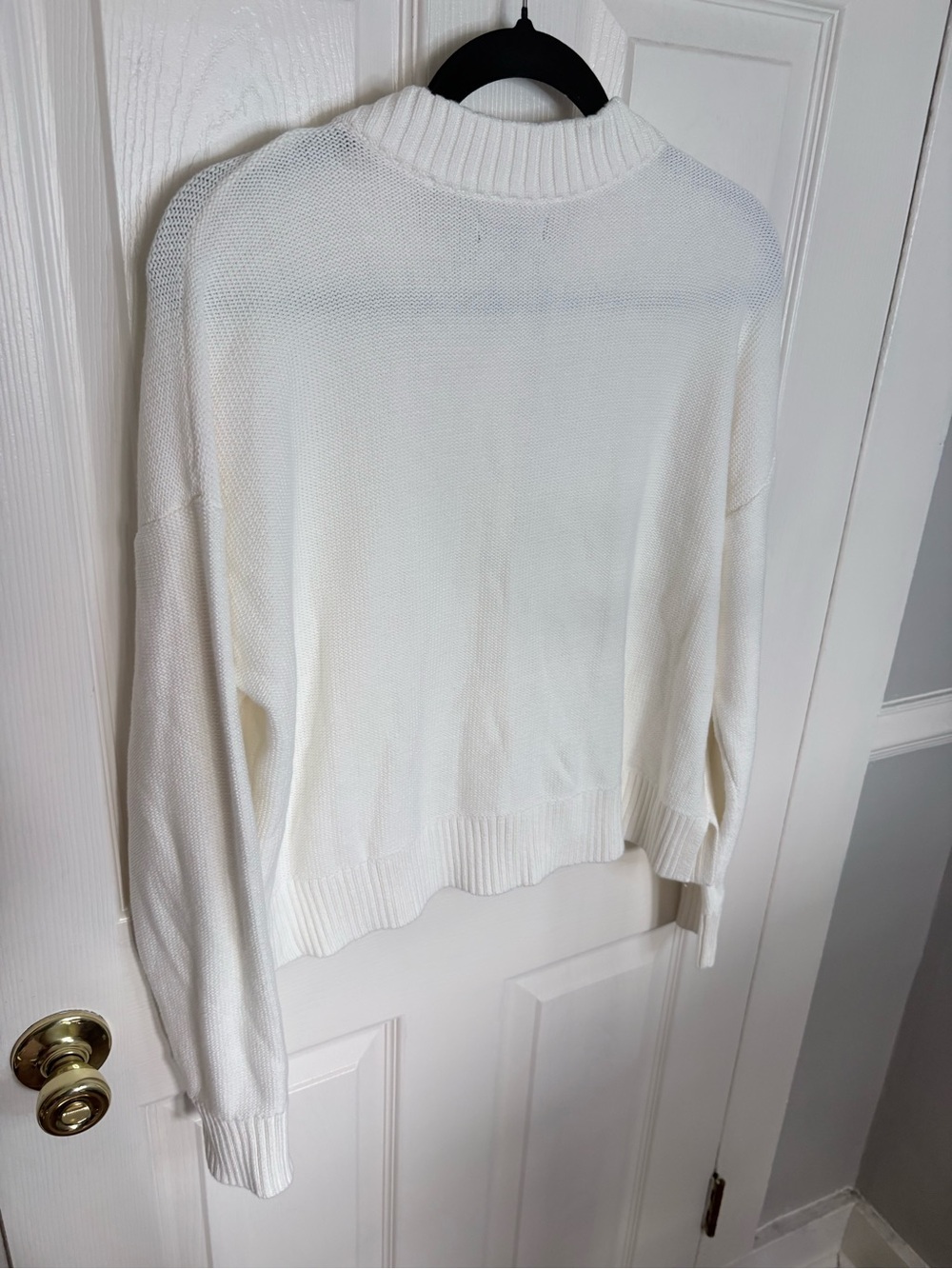 Quince 100% Organic Cotton Cropped Cardigan Sweater Ivory Medium - Picture 8 of 10